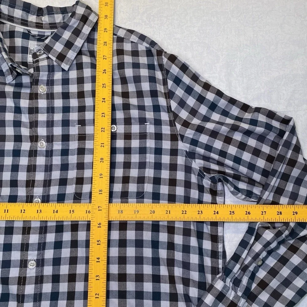 The North Face Button Down Shirt‎ Mens XL Plaid Blue Brown Outdoor